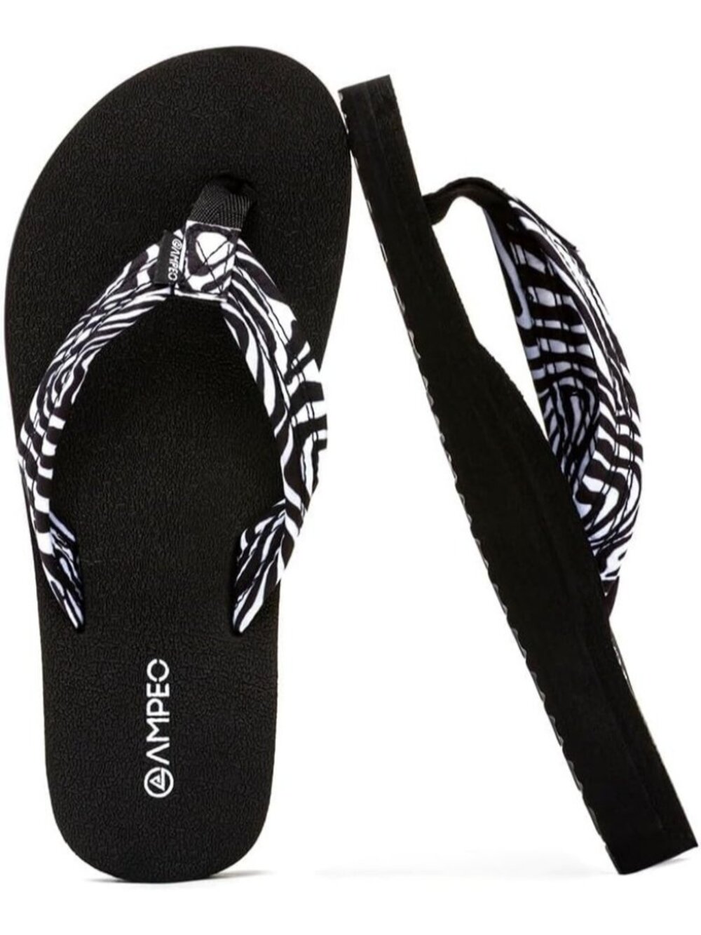 Women's Floral Black Zebra Comfortable Flip Flops Summer Beach Thong Sandals